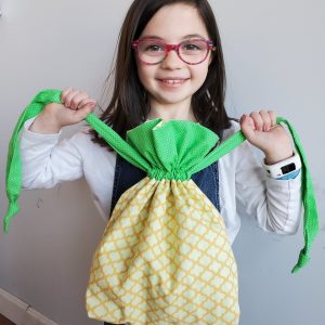 pineapple pouch drawstring bag sewing project image
