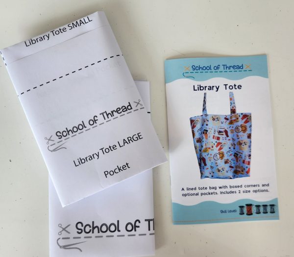 Library Tote Bag Sewing Pattern Only